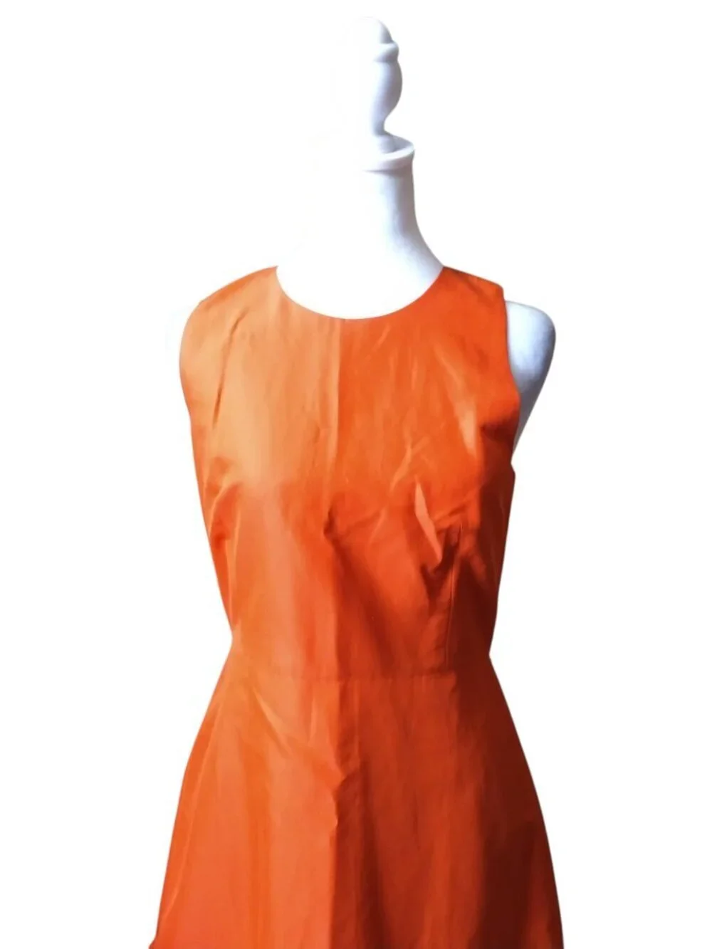 J. Crew Silk Blend Orange Dress Size 4 Peplum Ruffle Hem Sleeveless Preppy